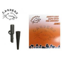 CARPERS SAFETY LEAD CLIPS WITH TAIL RUBBERS