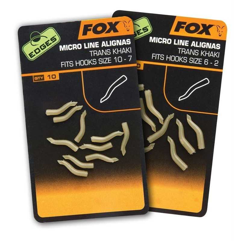 Fox Edges Rovnátka Micro Line Alignas Trans Khaki Hook Size 7 - 10/ 10ks 
