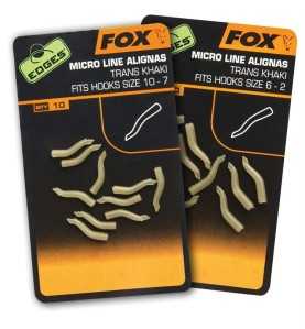 Fox Edges Rovnátka Micro Line Alignas Trans Khaki Hook Size 2 - 6 10ks Novinka 2015