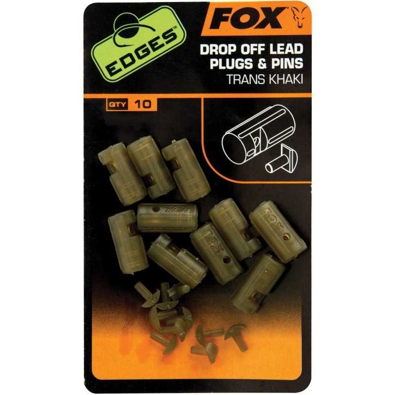 Vložky na olovo Fox Edges Drop Off Lead Plugs & Pins Trans Khaki 10ks