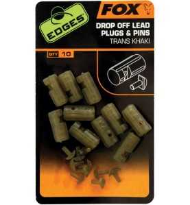 Vložky na olovo Fox Edges Drop Off Lead Plugs & Pins Trans Khaki 10ks