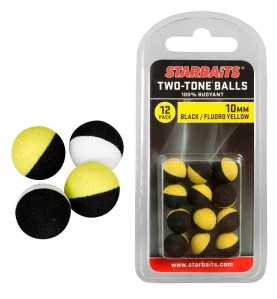 Starbaits plávajúca penová guľôčka 10mm čierna/žltá 12ks