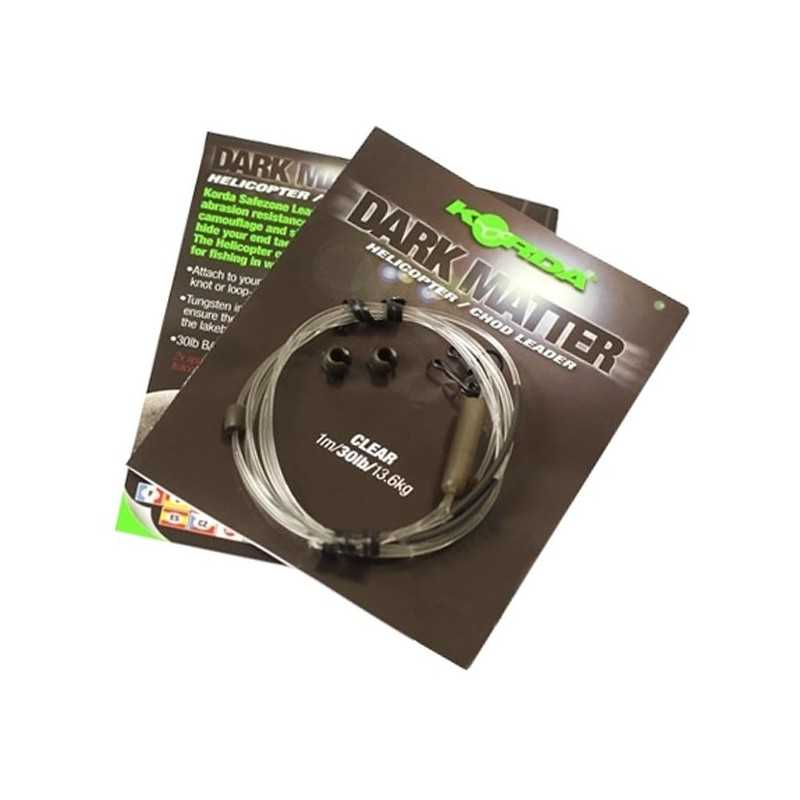 Korda Hotové montáže Dark Matter Helicopter Chod Leader clay 1m 40lb šedá