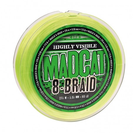 MADCAT 8-BRAID 1,00mm/270m/90,7kg/200LBS - Sumcová Zelená Šnúra