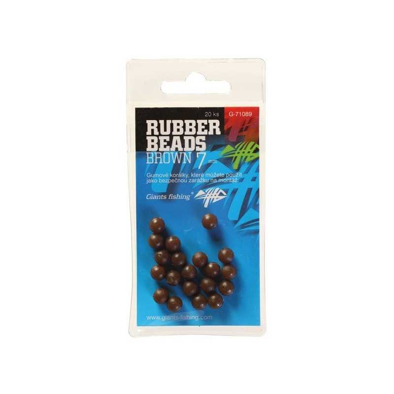 Giants Fishing Gumové guličky Rubber Beads Transparent Brown 7mm, 20ks