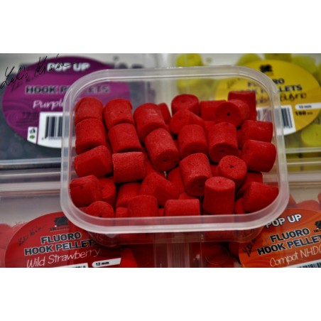 LK Baits Fluoro POP-UP Hook Pellets Wild Strawberry 150ml, 12mm