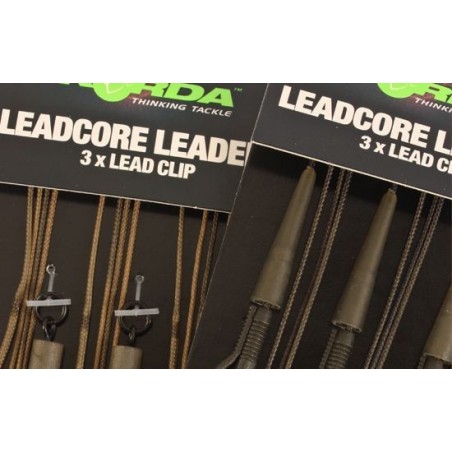 Korda Hotové montáže Leadcore leader Hybrid Lead Clip weed / Silt 3ks