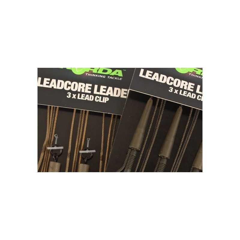 Korda Hotové montáže Leadcore leader Hybrid Lead Clip gravel / brown 3ks