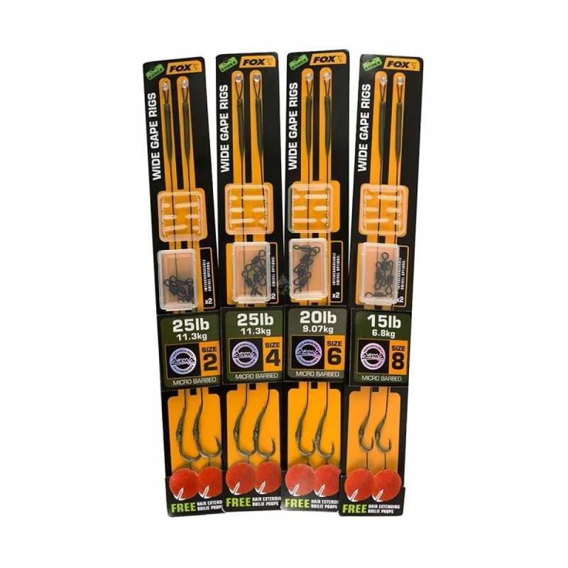 Fox Edges Wide Gape Ready Rig Green x2 25lb veľ. háčika 4