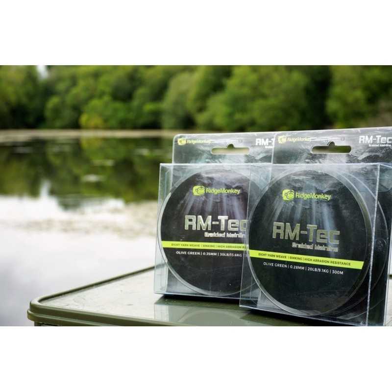RidgeMonkey Pletená potápavá šnúra Braided Mainline - olivovo zelená 1200m