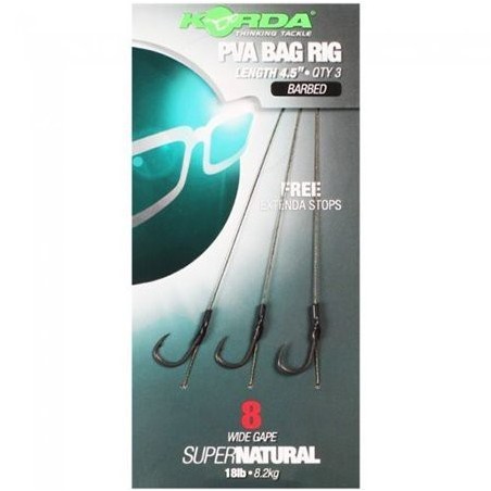 Korda Náväzec Solidz PVA Rig Wide Gape veľ. 8 Super Natural 18lb 3ks