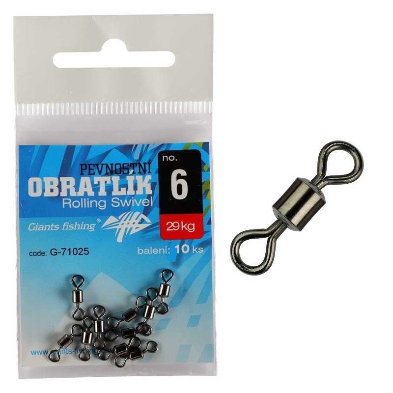 Giants Fishing Pevnostný obratlík Rolling Swivel No.8 / 27kg / 10ks