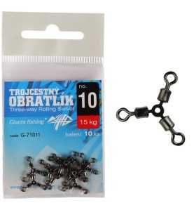 Giants Fishing Trojcestný obratlík Three-way Rolling Swivel No.8 / 19,5kg / 10ks