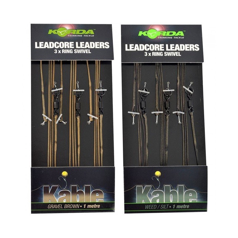 Korda Montáž Leadcore Leader Ring Swivels Gravel 1m - 3ks