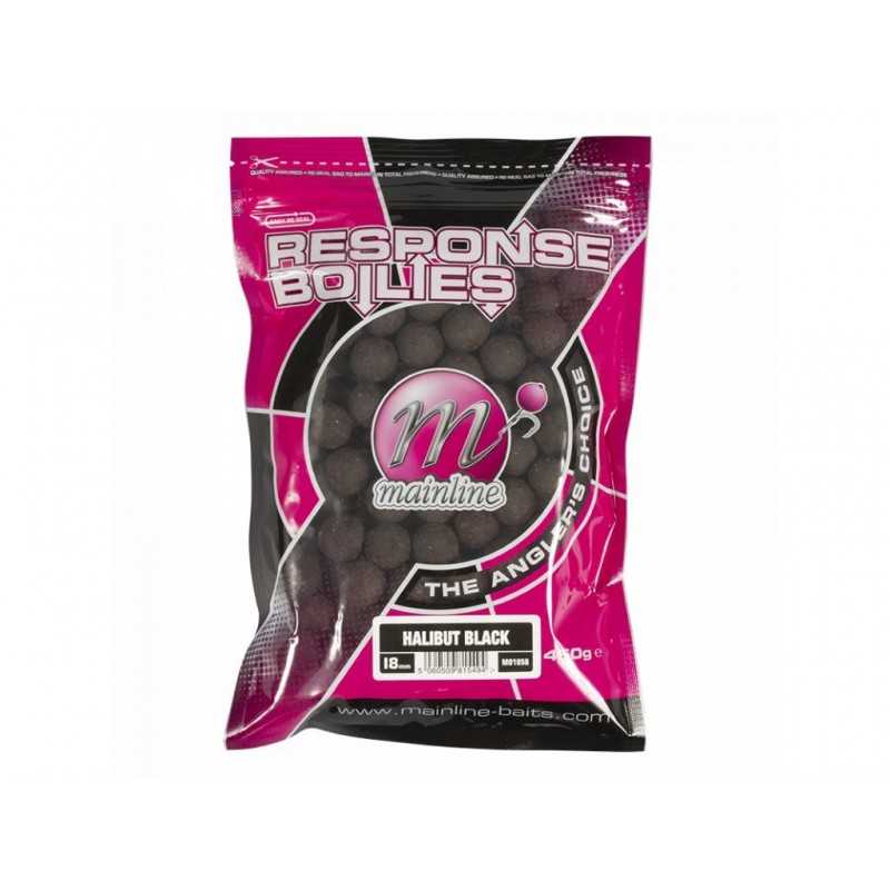 Mainline Shelf Life Boilies Response Halibut Black 15mm 450g