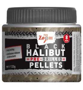 Carpzoom Pre-Drilled Black Halibut Pellets 8mm