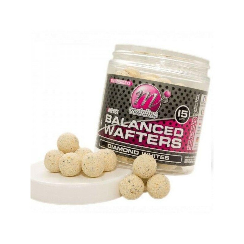 Mainline High Impact Balanced Wafters Diamond Whites 15mm neutrálne vyvážené boilie