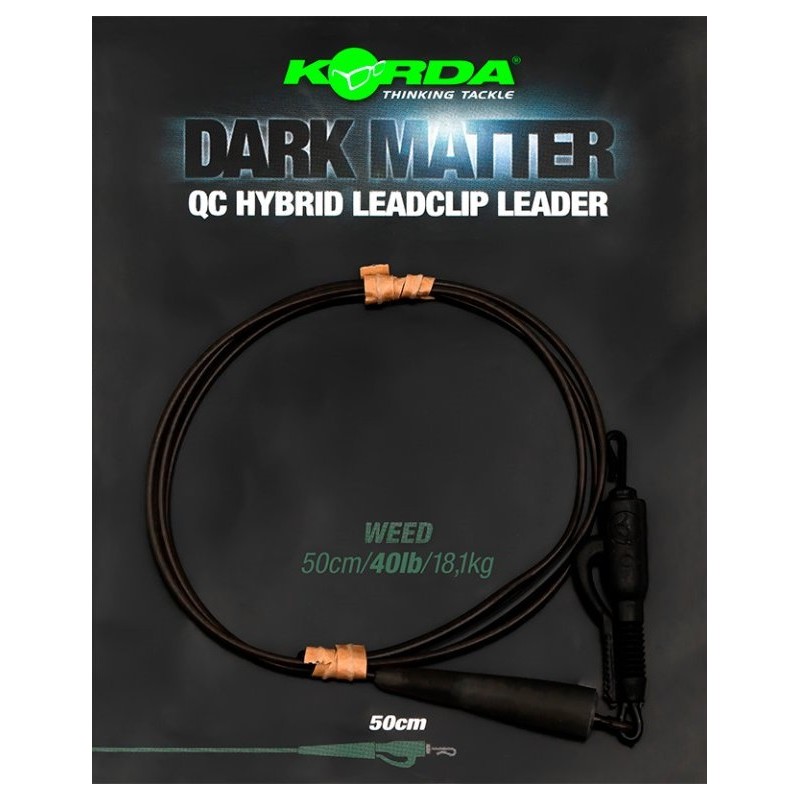 Korda Dark Matter Leader QC Hybrid Clip Weed 30lb 1m