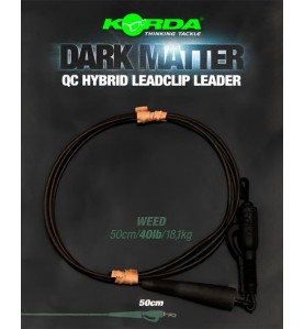 Korda Hotové montáže Dark Matter Leader QC Hybrid Clip Weed 30lb 1m Novinka 2021