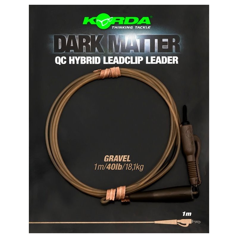 Korda Dark Matter Leader QC Hybrid Clip Gravel 30lb 1m