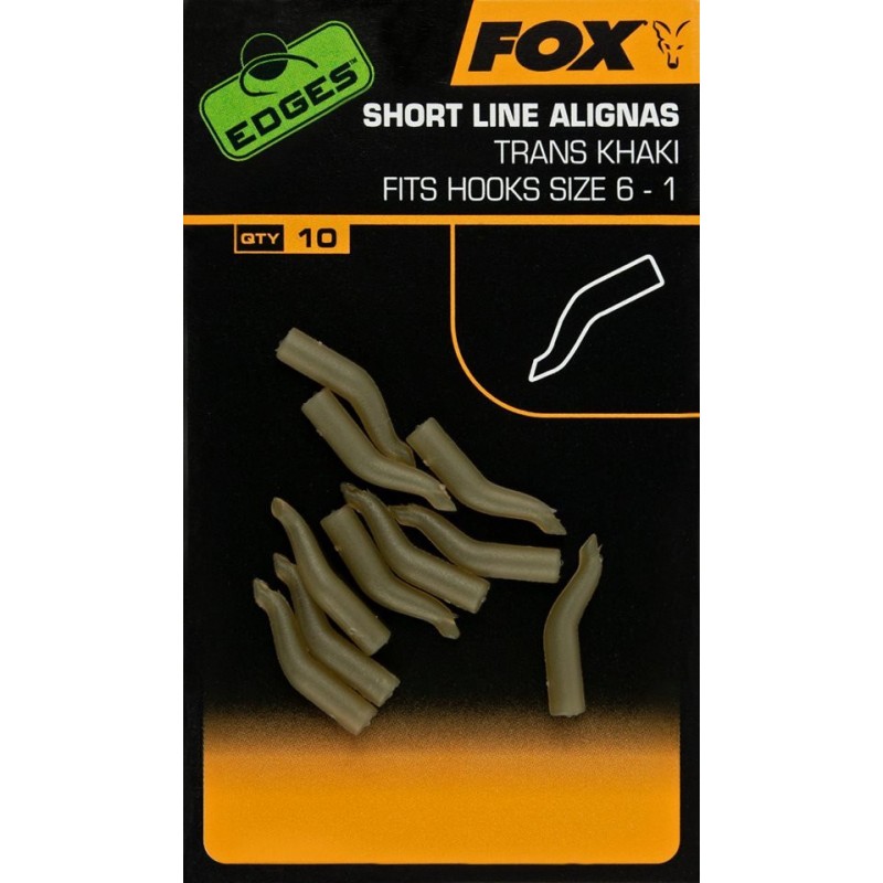 Fox Edges Rovnátka Line Alignas Short Trans Khaki Hook Size 7 - 10 10ks