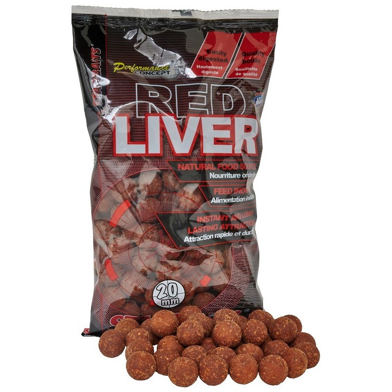 Starbaits Red Liver - Boilie potápavé 1kg 20mm