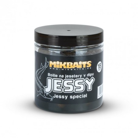 Mikbaits Jessy boilies na jesetery v dipe 20mm 250ml