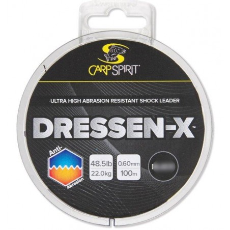 Carp Spirit Dressen-X vlasec na šokové náväzce 100 m/0,50 mm/15,70 kg/35 lb čierny