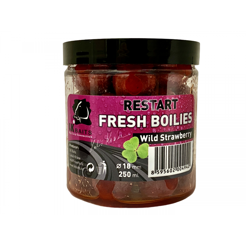 LK Baits FRESH BOILIES Restart 250ml WILD STRAWBERRY