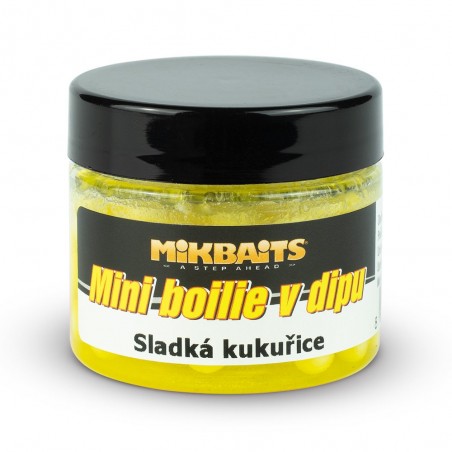 Mikbaits Mini Boilies v dipe 50ml - Sladká Kukurica