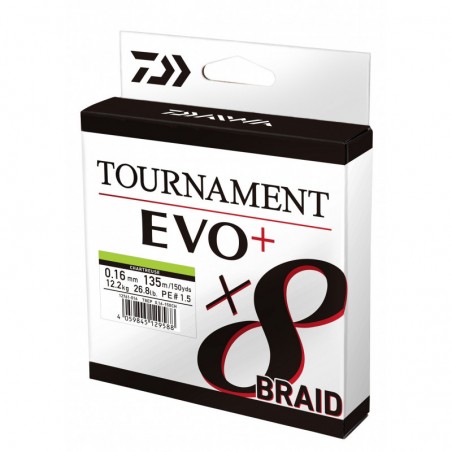 Daiwa Tournament Pletená šnúra X8 EVO+ 0,16mm Chartreuse 135m