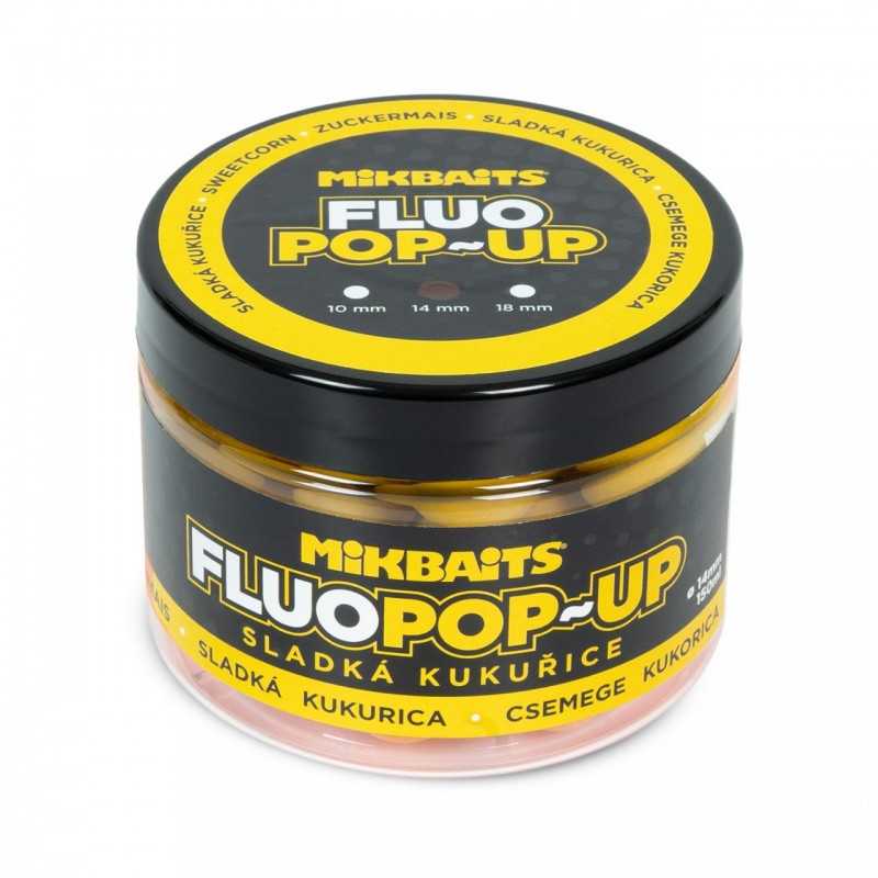 MikBaits Plávajúci Boilies Fluo Pop-Up Sladká Kukurica 14mm 150ml