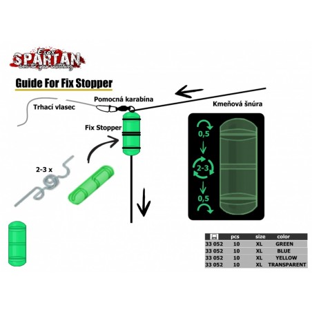 ESOX Spartan Fix Stopper X Green Zelený 10ks