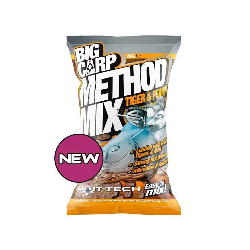 Bait-Tech krmítková zmes Big Carp Method Mix Tiger & Peanut 2kg