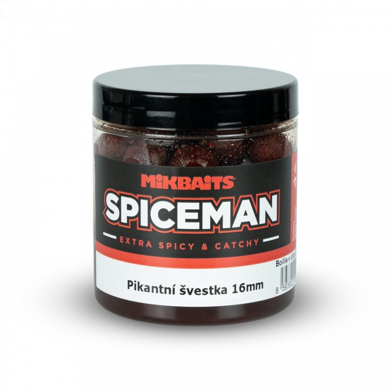 Mikbaits Spiceman Pikantná Slivka boilies v dipe 250ml