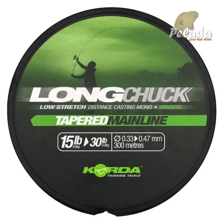 Korda Ujímaný Vlasec LongChuck Tapered Green 0,33 - 0,47mm 300m
