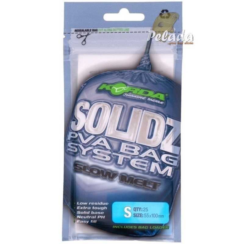 Korda Pva vrecká Solidz Slow Melt Small 25ks 55x100mm
