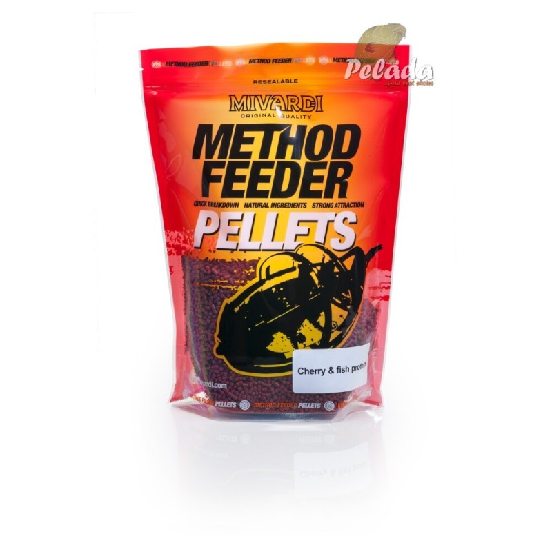 Mivardi Method Feeder Pelety Cherry & Fish Protein 2,8mm - 750g