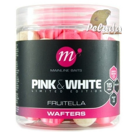 Mainline Fluro Pink & White Wafters Fruit-Tella 15mm neutrálne vyvážené boilies