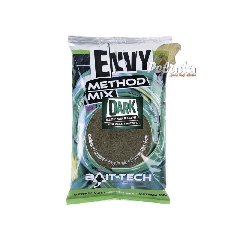 Bait-Tech krmítková zmes Envy Dark Green Hemp & Halibut Method Mix 2kg