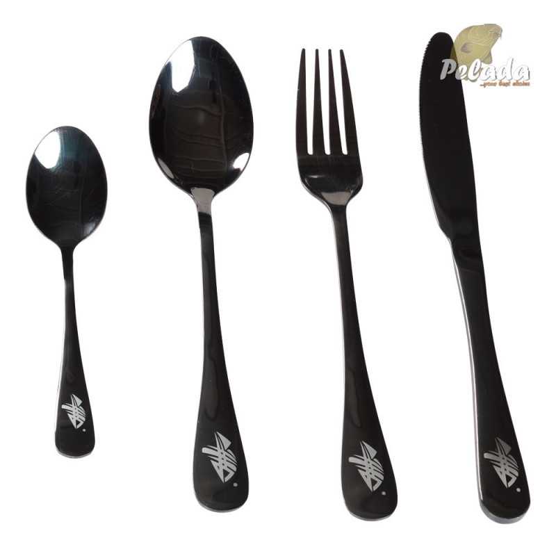 Giants Fishing Sada príborov čierny nerez Cutlery SS 410 - Set 4ks