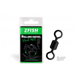 ZFISH Obratlík Rolling Swivel Black Matt veľkosť 8 28Kg 10ks