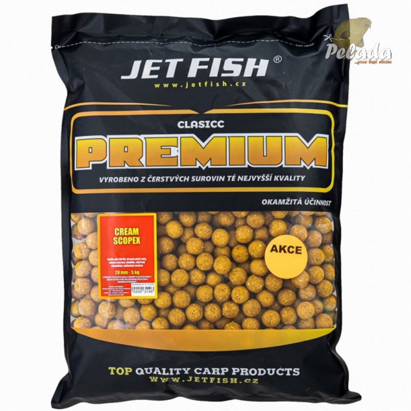 Jet Fish Boilies Premium Clasicc 5kg - Cream & Scopex