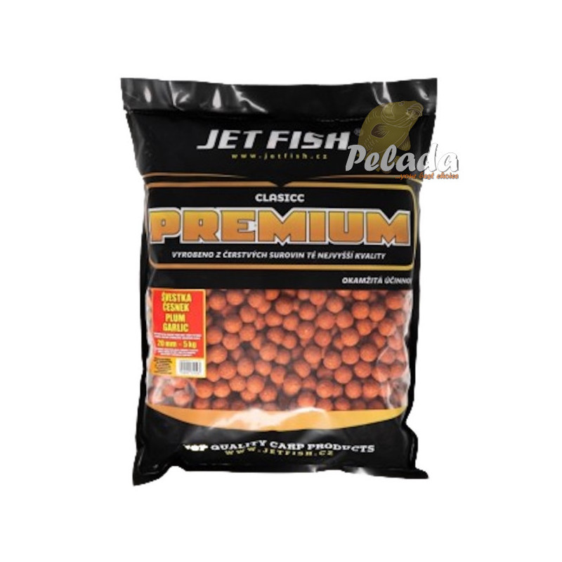 Jet Fish Boilies Premium Clasicc 5kg - Slivka & Cesnak