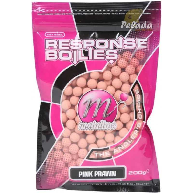 Mainline Shelf Life Response Boilies Pink Prawn 10mm 200g - Kreveta