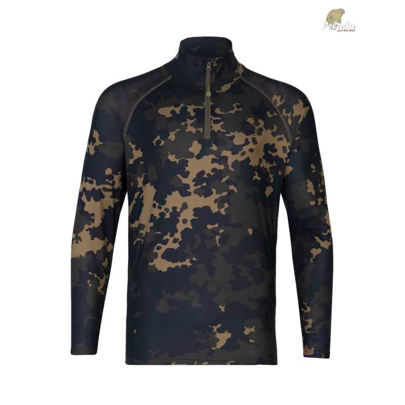 Korda Tričko Kool UPF Zip Jersey Dark Kamo