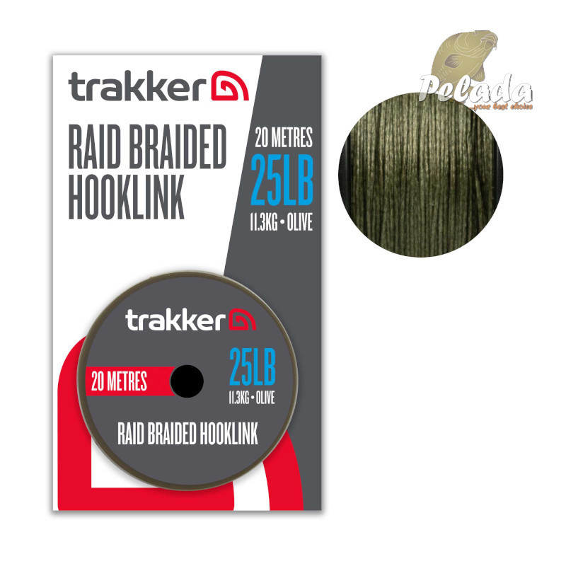 Trakker Nadväzcová šnúrka Raid Braided Hooklink 25lb 11,3kg 20m