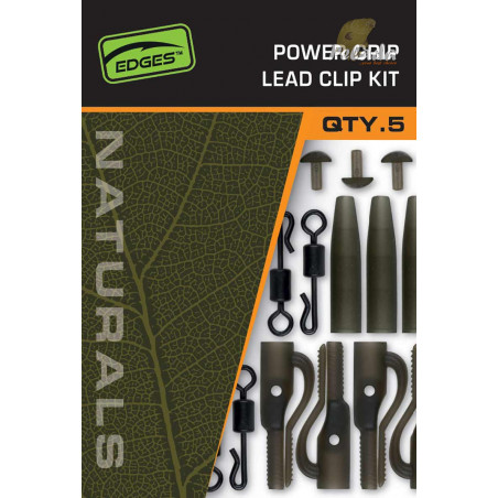 Fox Set Edges Naturals Power Grip Lead Clip Kit 5ks