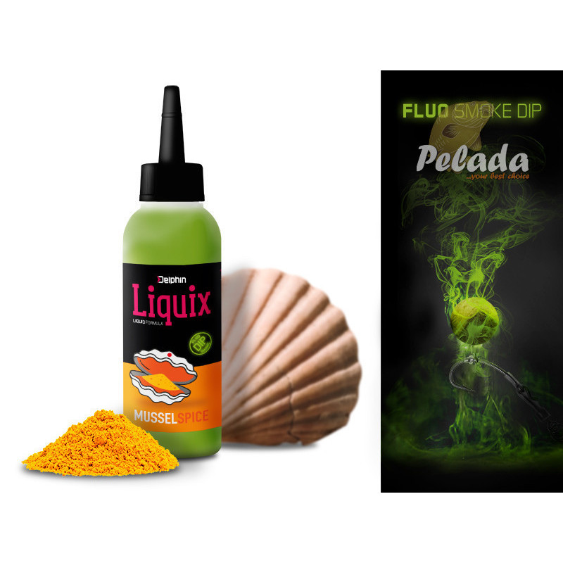 Fluo dip D SNAX LiquiX 100ml Mušľa-Korenie