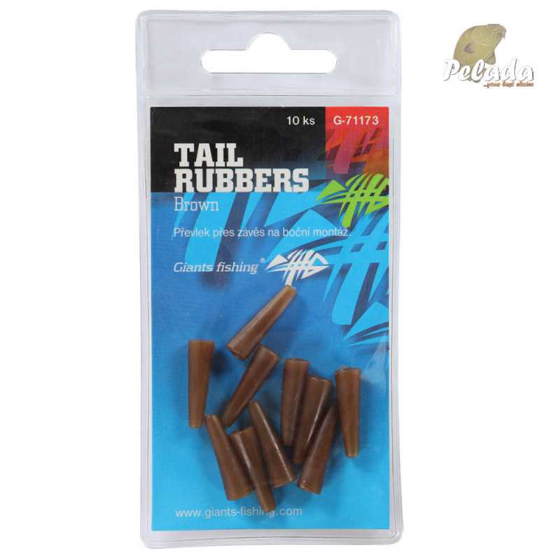 Giants Fishing Prevlek na záves Tail Rubbers Brown 20mm 10ks